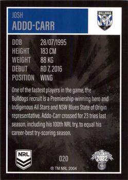 2022 NRL Elite #020 Josh Addo-Carr Back